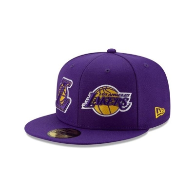 Los Angeles Lakers Gorra | New Era NBA Double Hit 59fifty Fitted Cap Mexico - Morados
